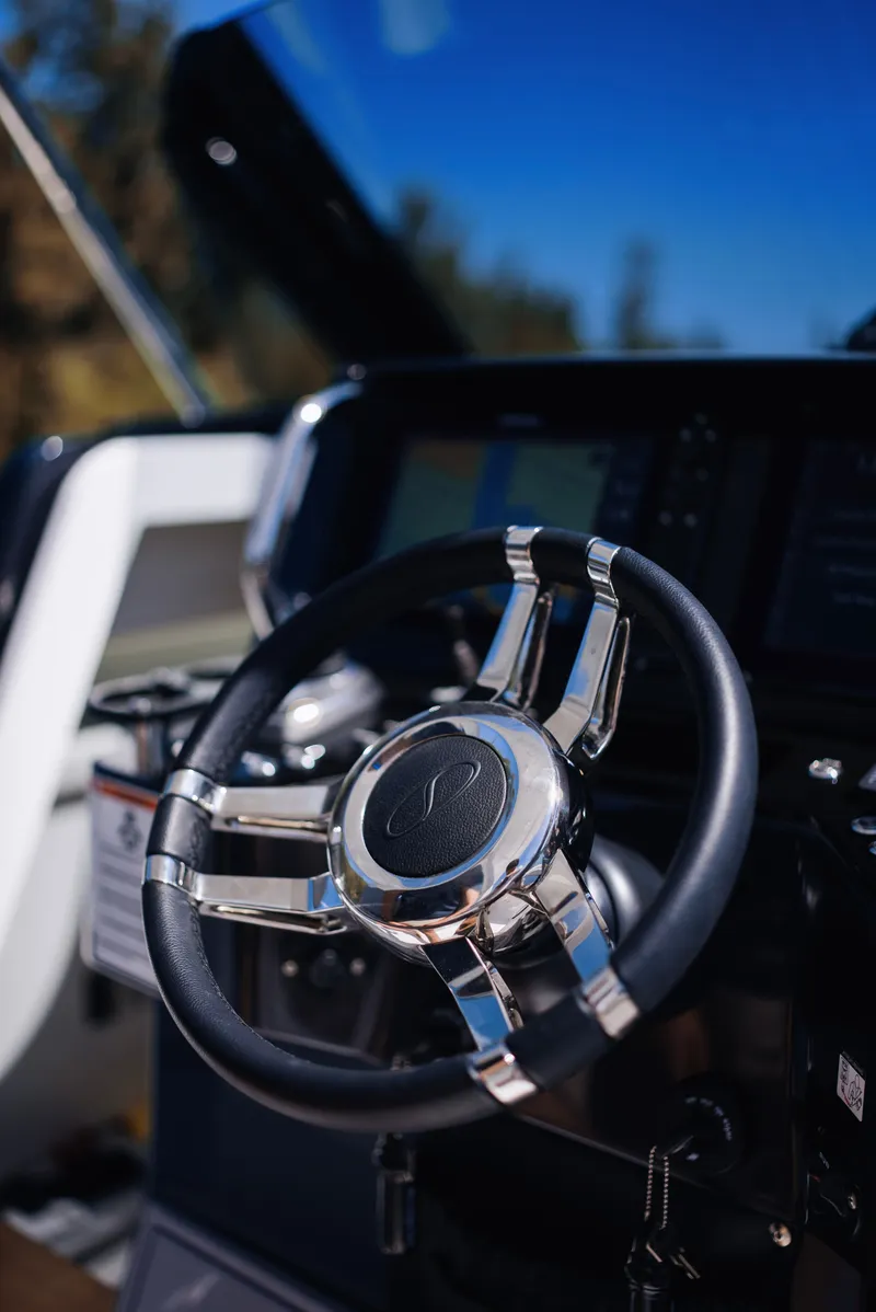 Slide: The Image of Steering wheel of Schaefer V33SF boat, 2027 model. - 4