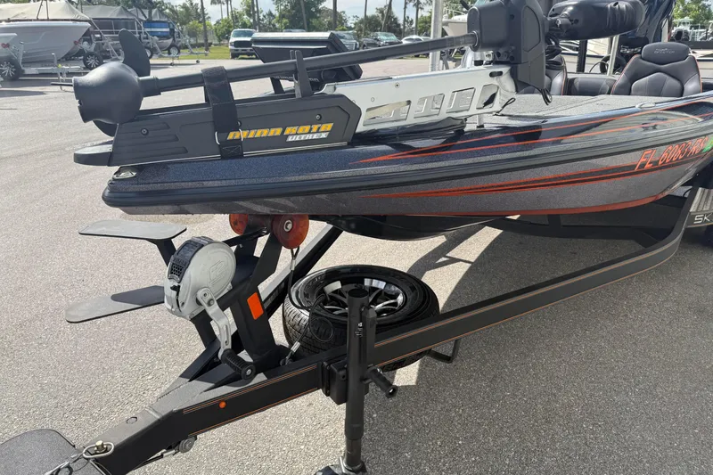 Slide: The Image of 2019 Skeeter ZX225 boat with Minn Kota Ultrex trolling motor on trailer. - 8
