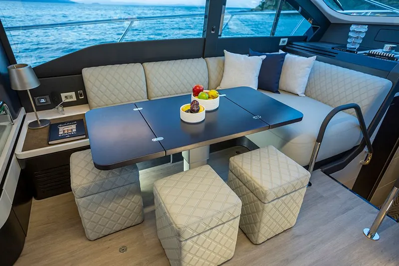 Slide: The Image of Luxurious interior of Schaefer 600 yacht, model year 2027. - 17