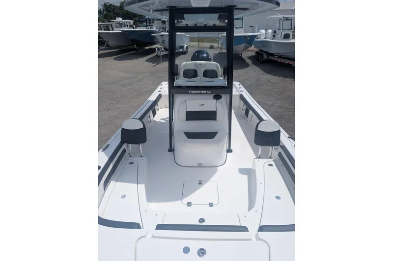 Slide: The Image of 2026 Tidewater 2300 Carolina Bay boat, sleek design, spacious deck, modern features. - 9