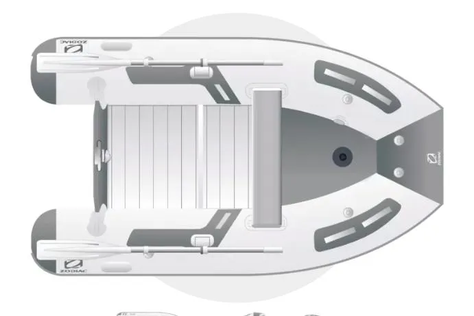 Slide: The Image of Manufacturer Provided Image: Top view of 2026 Zodiac Cadet 310 Alu inflatable boat. - 2