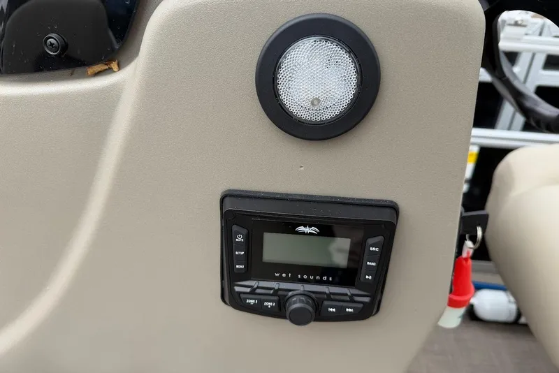 Slide: The Image of Control panel of 2025 Sun Tracker Party Barge 16 DLX with audio system. - 44