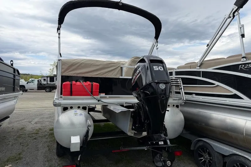 Slide: The Image of 2025 Sun Tracker Party Barge 16 DLX with Mercury 50 outboard motor. - 54