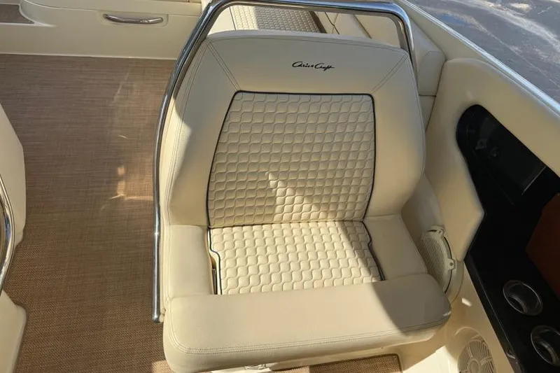 Slide: The Image of 2020 Chris-Craft Launch 31 GT boat seat with elegant beige upholstery. - 22
