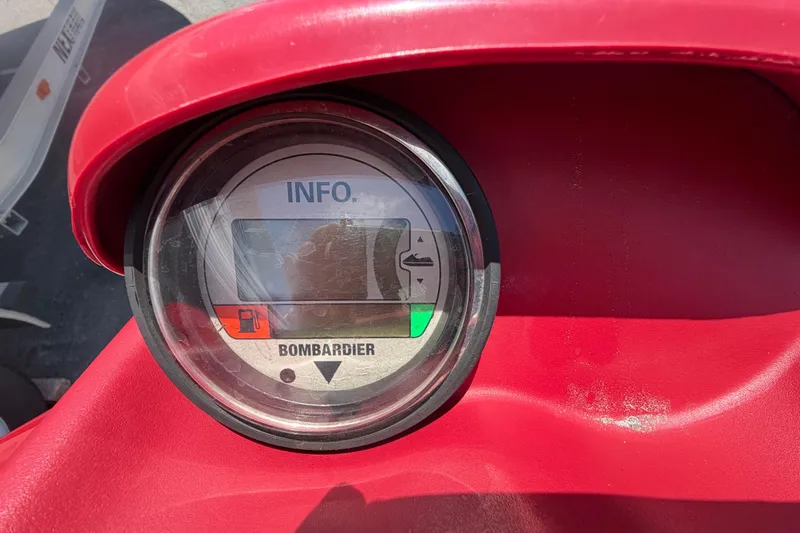 Slide: The Image of Close-up of 1999 Sea Doo Jet Ski dashboard with Bombardier gauge. - 12