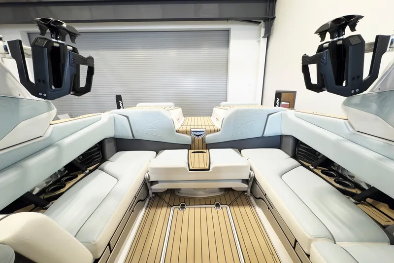 Slide: The Image of 2020 Nautique Super Air Nautique G23 Paragon interior with luxurious seating and modern design. - 12
