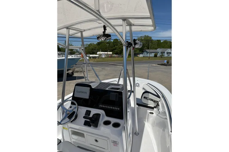 Slide: The Image of 2024 Tidewater 198 CC Adventure boat console with Garmin navigation system. - 13