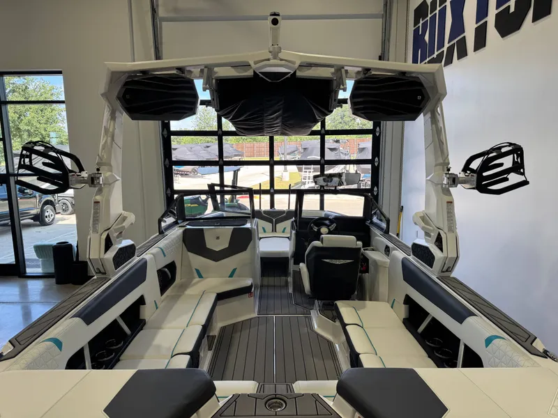 Slide: The Image of Interior view of a modern sport boat with stylish seating and sleek design. - 9