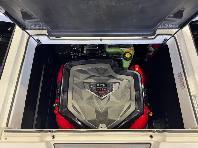 Slide: The Image of Engine compartment of a Nautique Super Air Nautique GS22 with a PCM engine. - 28