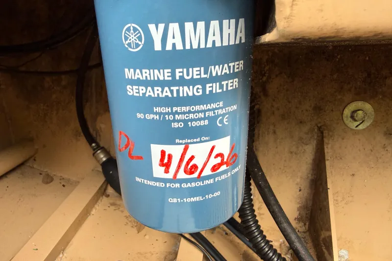 Slide: The Image of Yamaha marine fuel/water filter in 2018 Cast and Blast 17CC boat. - 25