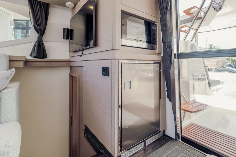 Slide: The Image of Interior of 2020 Fountaine Pajot Saona 47 yacht with modern kitchen appliances. - 46