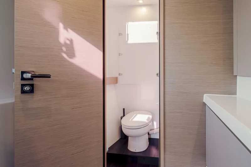 Slide: The Image of Modern bathroom interior on 2020 Fountaine Pajot Saona 47 yacht. - 58