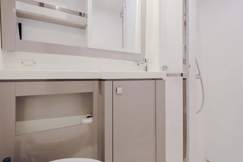Slide: The Image of Modern bathroom interior on 2020 Fountaine Pajot Saona 47 yacht. - 66