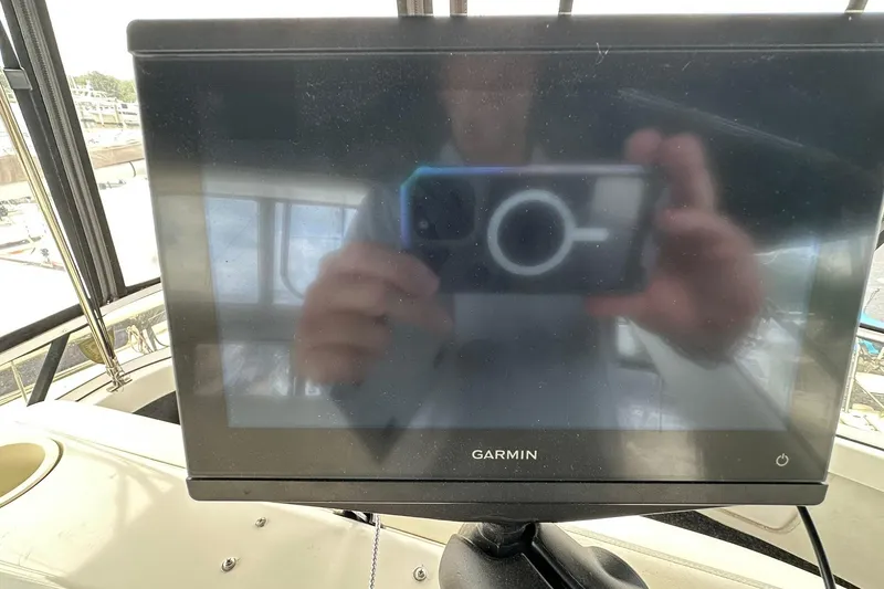 Slide: The Image of Garmin display on 1997 Carver 355 Aft Cabin Motor Yacht dashboard. - 14