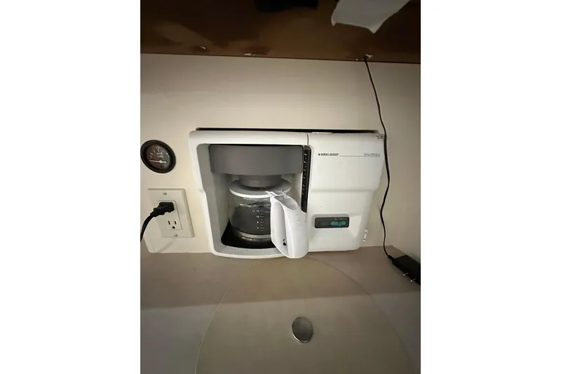 Slide: The Image of Built-in coffee maker on 1997 Carver 355 Aft Cabin Motor Yacht kitchen counter. - 42