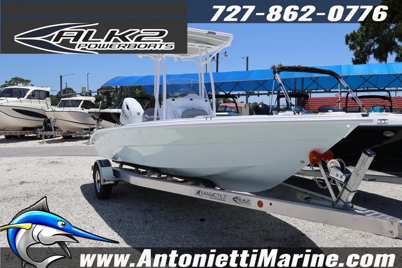 The Image of 2026 ALK2 Powerboats 22 CRS on trailer at Antonietti Marine dealership. - 1