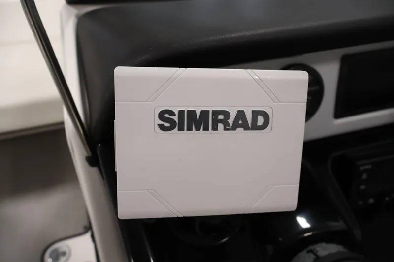 Slide: The Image of Simrad navigation system on 2021 Yamaha AR210 boat dashboard. - 22