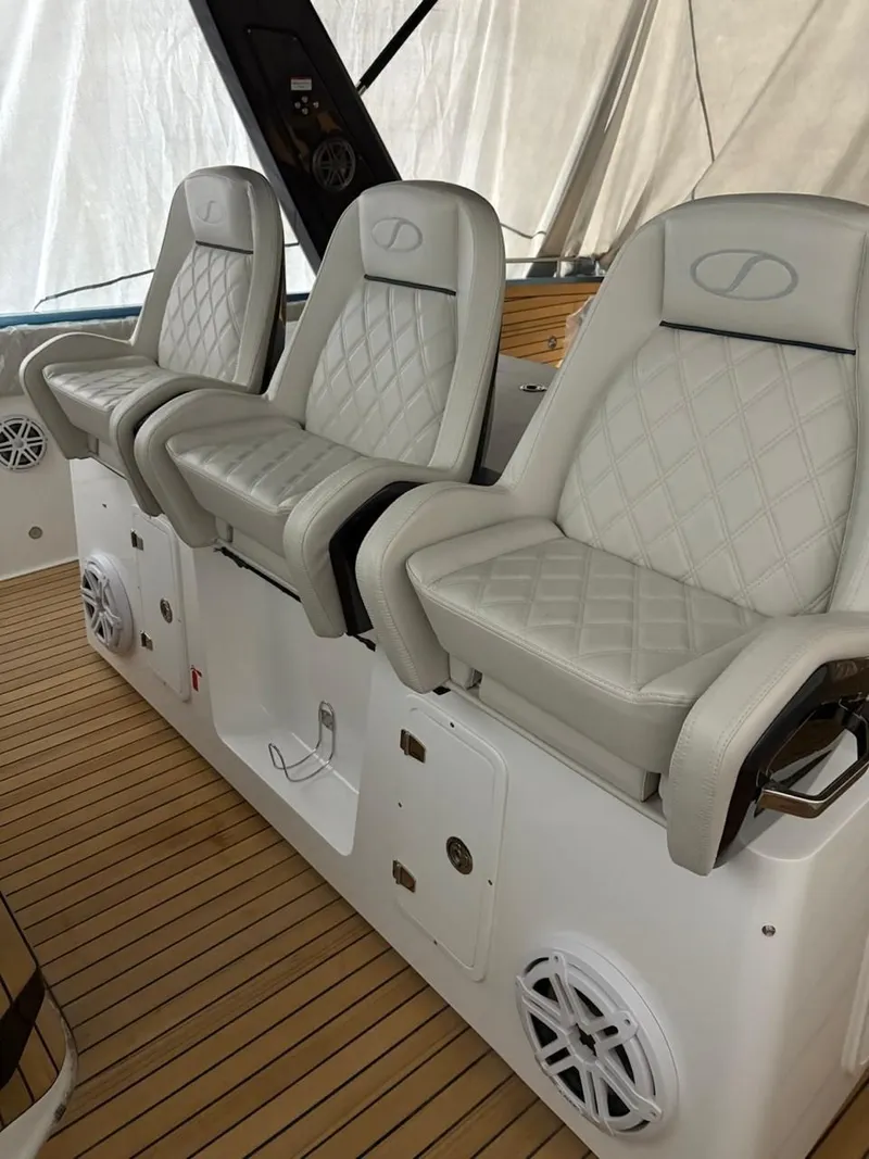 Slide: The Image of Luxurious seating on Schaefer V44 yacht, model year 2026. - 4