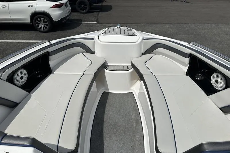 Slide: The Image of 2020 Yamaha Boats SX240 interior with spacious seating and modern design. - 37