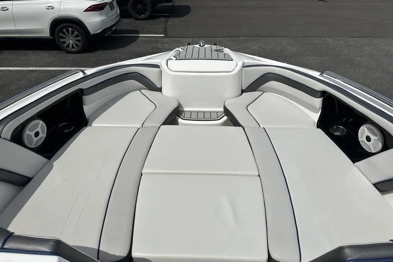 Slide: The Image of 2020 Yamaha Boats SX240 interior with spacious seating and modern design. - 41
