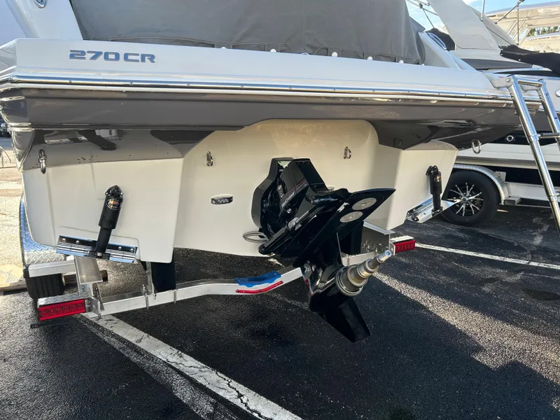 Slide: The Image of Rear view of 2023 Crownline 270 CR yacht on a trailer. - 3