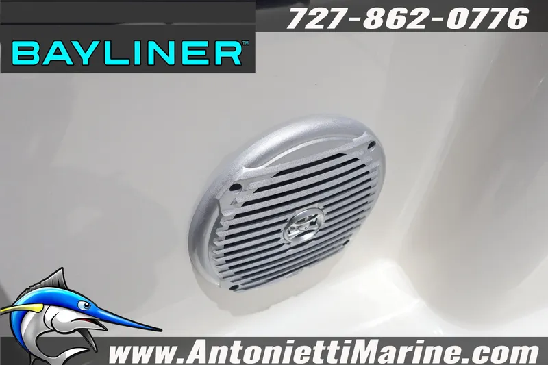 Slide: The Image of Bayliner D20 2026 boat speaker detail with contact information and logo. - 29