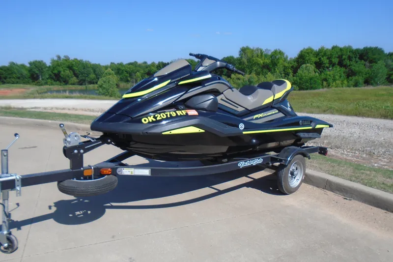 The Image of 2023 Yamaha WaveRunner FX Cruiser SVHO on trailer, parked outdoors. - 0