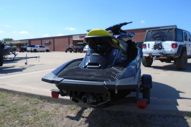 Slide: The Image of 2023 Yamaha WaveRunner FX Cruiser SVHO on trailer in parking lot. - 3