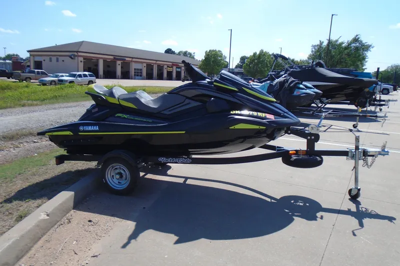 Slide: The Image of 2023 Yamaha WaveRunner FX Cruiser SVHO on trailer in parking lot. - 5