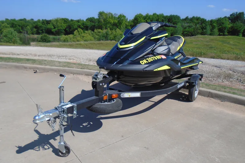 Slide: The Image of 2023 Yamaha WaveRunner FX Cruiser SVHO on trailer, parked outdoors. - 8