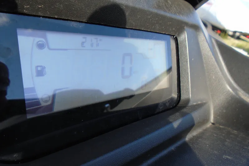 Slide: The Image of 2023 Sea-Doo GTI SE 130 dashboard display showing fuel and speed indicators. - 6