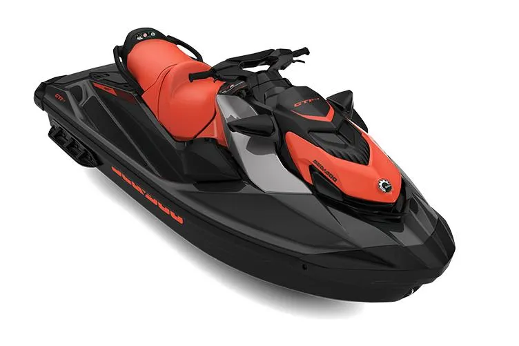 Slide: The Image of Manufacturer Provided Image: 2023 Sea-Doo GTI SE 130 jet ski in black and orange. - 5