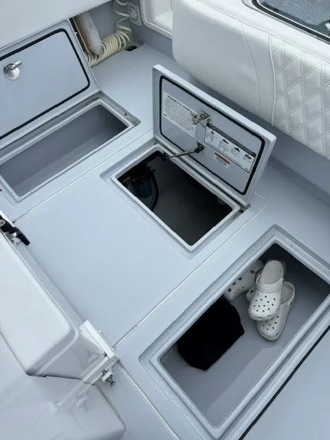 Slide: The Image of Storage compartments in Contender 28 Tournament boat, 2024 model. - 18