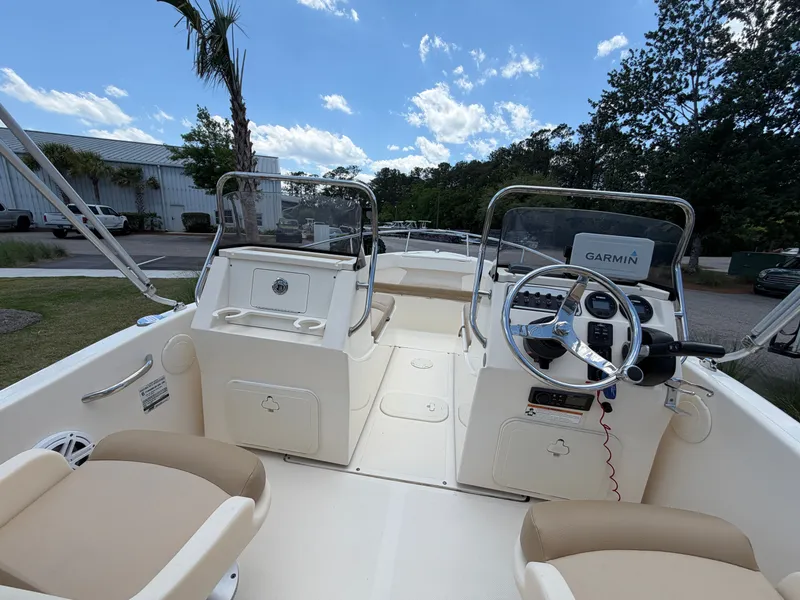 Slide: The Image of Interior view of a 2019 Scout 175 Sport Dorado boat with Garmin equipment. - 7