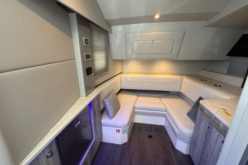 Slide: The Image of Luxurious interior of 2026 Formula 380 Super Sport Crossover OB with plush seating and modern design. - 31