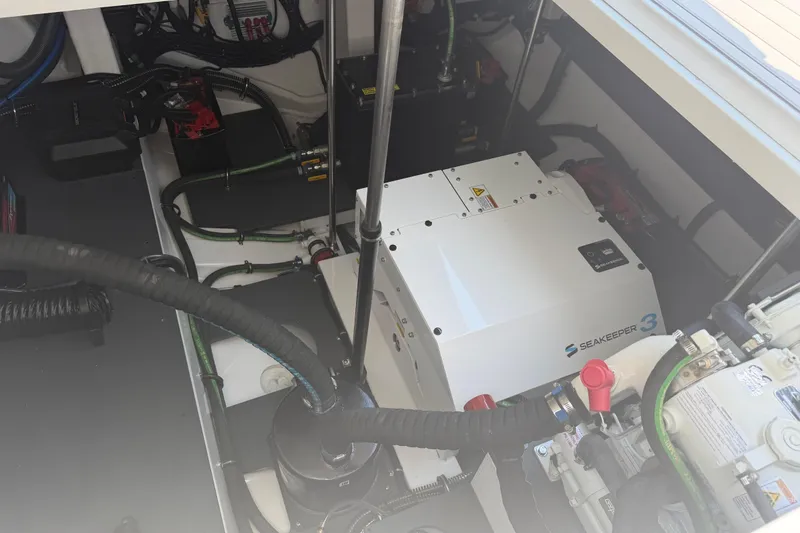 Slide: The Image of Engine compartment of 2026 Formula 380 Super Sport Crossover OB with Seakeeper 3 stabilizer. - 34