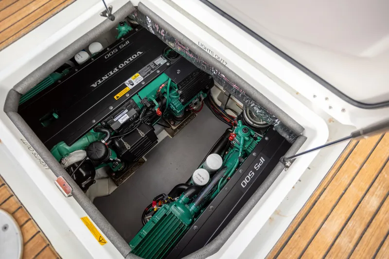 Slide: The Image of Engine compartment of 2017 Jeanneau NC 14 with Volvo Penta IPS 500 engines. - 23
