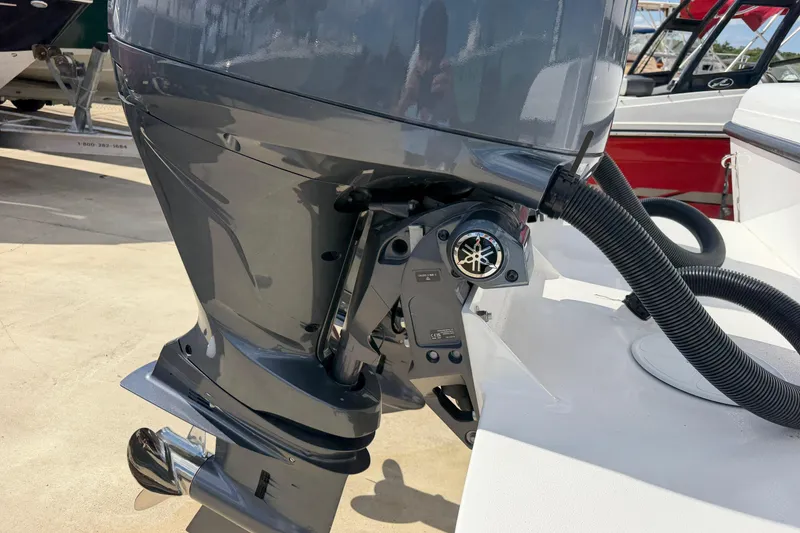 Slide: The Image of Outboard motor of 2026 Bluewater Sportfishing 25T boat, showcasing sleek design and components. - 4