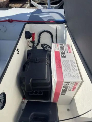 Slide: The Image of Zodiac Boats Open 4.2 2026 with Yamaha propeller box in storage. - 7