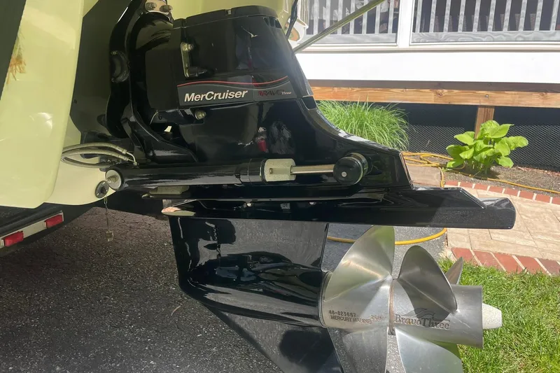 Slide: The Image of Close-up of a 2005 Chaparral 265 SSi boat's MerCruiser Bravo Three outdrive. - 30