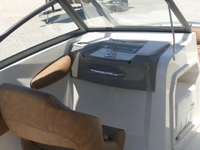 Slide: The Image of Interior of 2020 Stingray 201 DS with brown seat. - 25