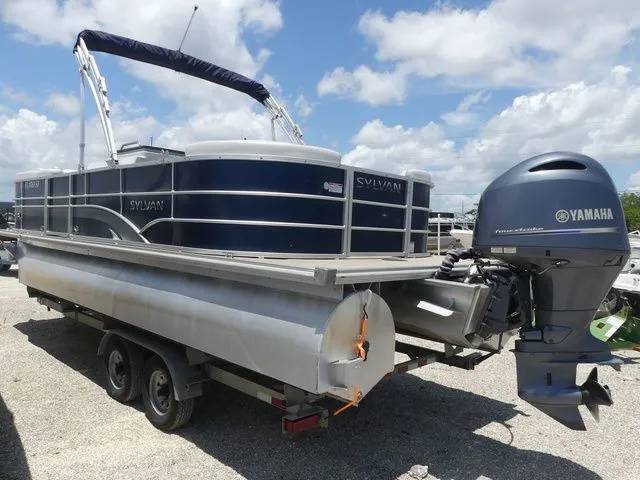 Slide: The Image of 2016 Sylvan 8522 Cruise pontoon boat with Yamaha outboard motor. - 6