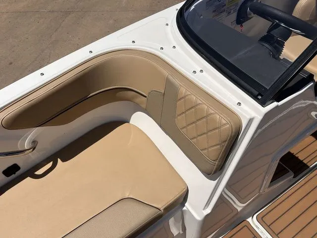 Slide: The Image of Interior of 2022 Bayliner VR4 BOWRIDER with beige upholstery. - 13