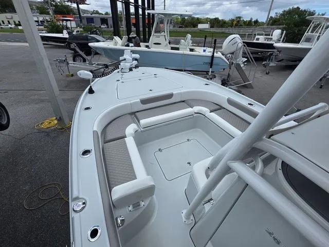 Slide: The Image of Caymas 26 HB 2025 boat on a lot, front deck view. - 33