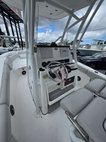 Slide: The Image of Interior view of 2023 Sea Fox 228 Commander boat cockpit. - 12
