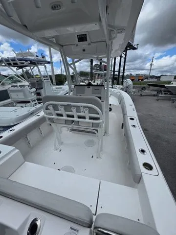 Slide: The Image of Interior view of 2023 Sea Fox 228 Commander boat at dock. - 5