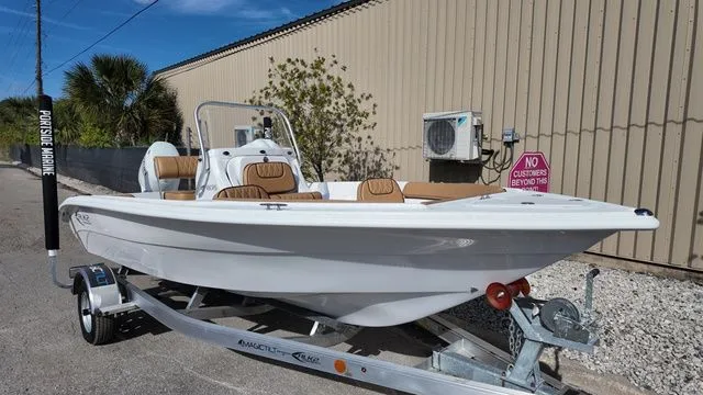 The Image of ALK2 Powerboats 18CRS 2026 on trailer outside building. - 1