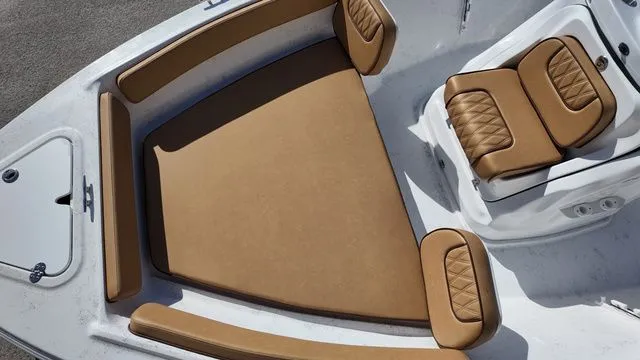 Slide: The Image of ALK2 Powerboats 18CRS 2026 with brown cushions in the bow area. - 10