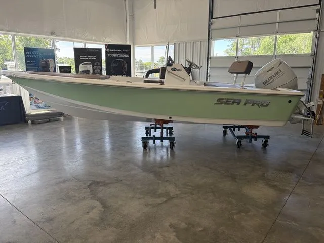 The Image of 2026 Sea Pro 172 Bay boat displayed in showroom. - 1