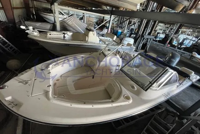 Slide: The Image of 2008 Grady-White 185 boat in storage facility, side view. - 5